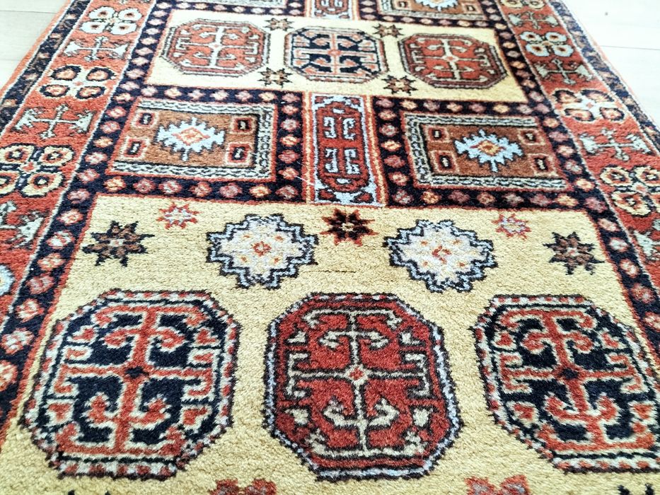 Niespotykany wełniany ręcznie tkany chodnik Bochara 70x310cm