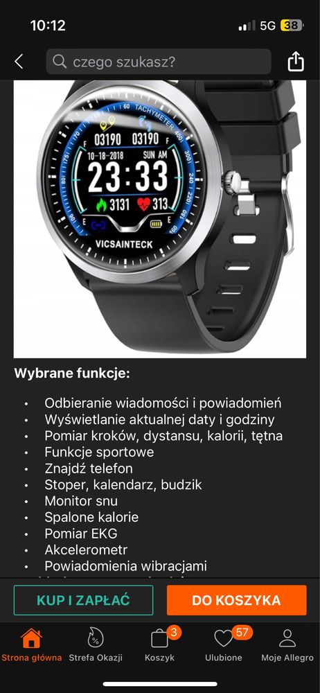Zegarek smartwatch ECG watch N58
