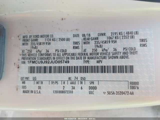 FORD ESCAPE Titanium 2018