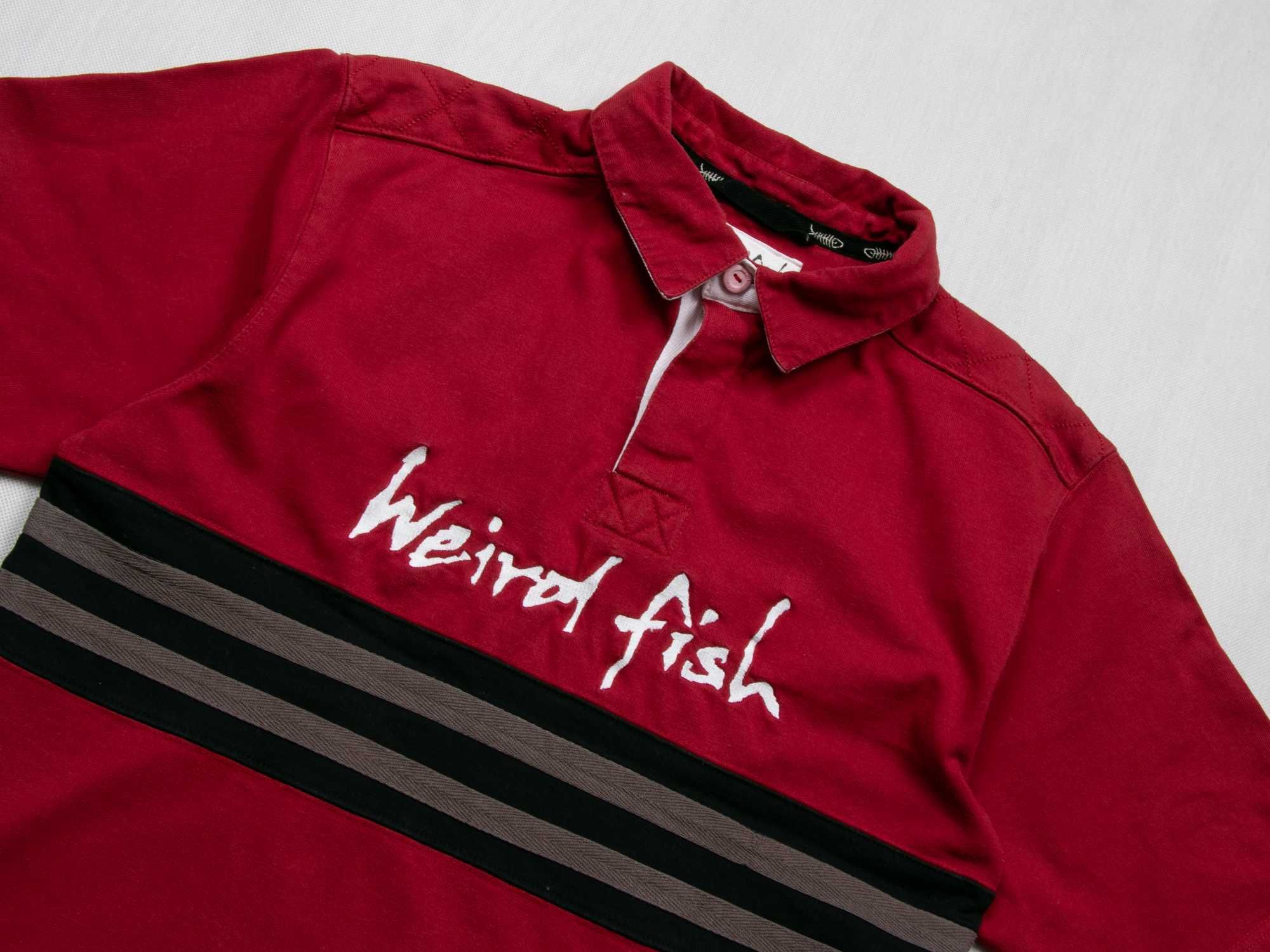 Koszulka polo y2k Weird Fish M burgund