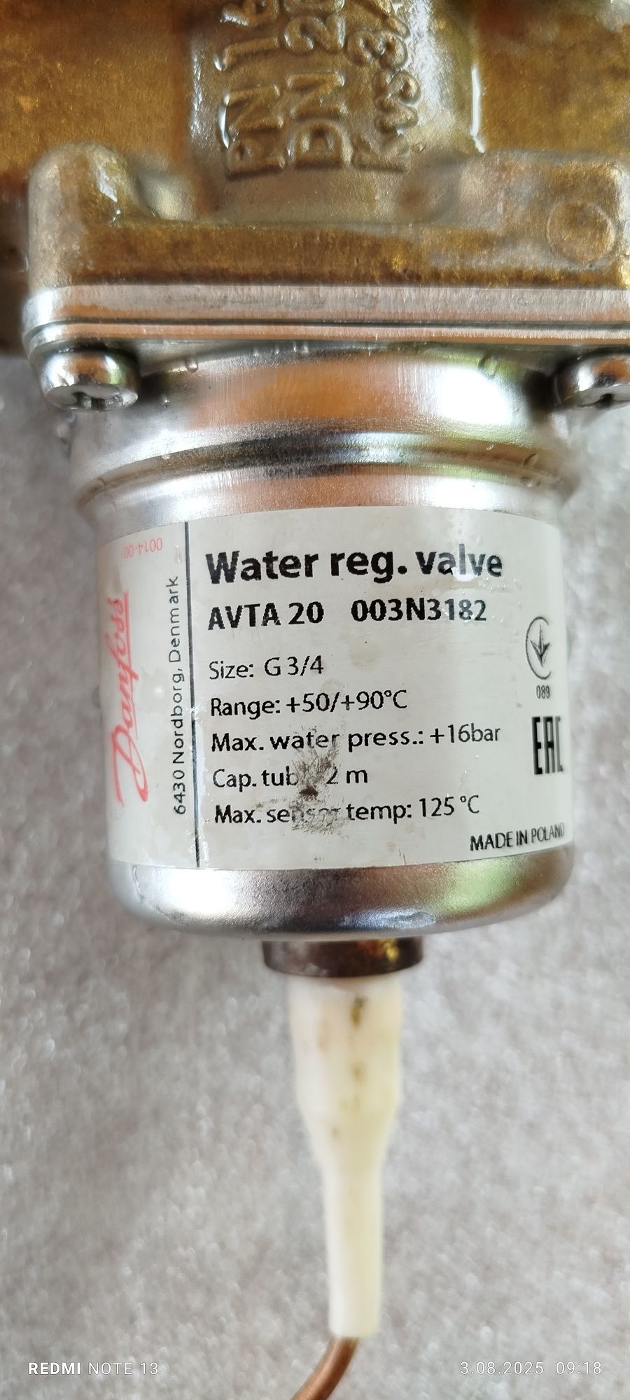 Zawór termostatyczny Danfoss AVTA 20 003N3182