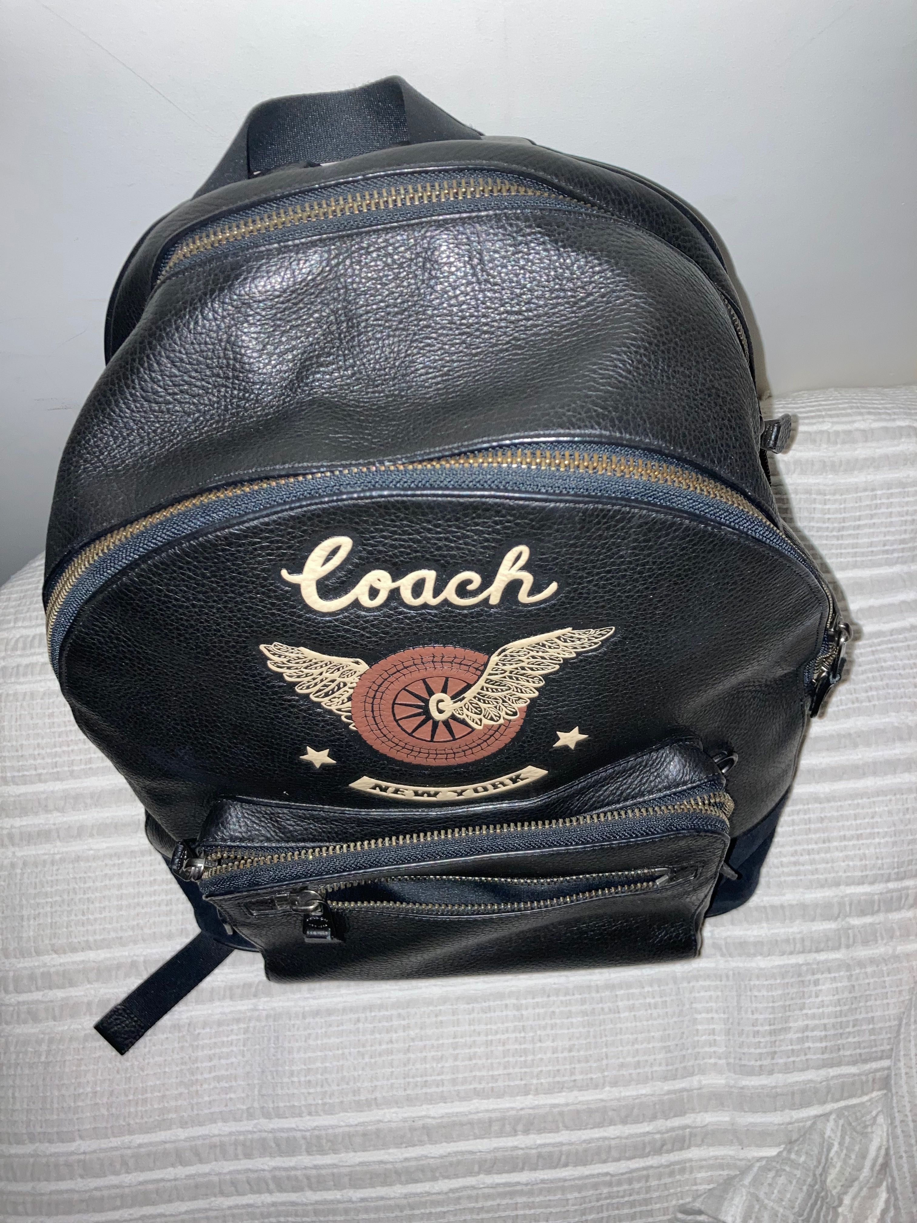 Mochila de pele, marca Coach