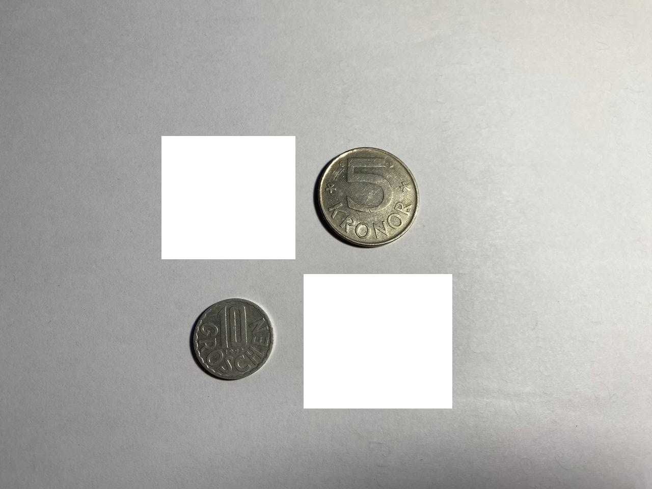 Монеты мира  10 groschen  5 kronor Цена за все