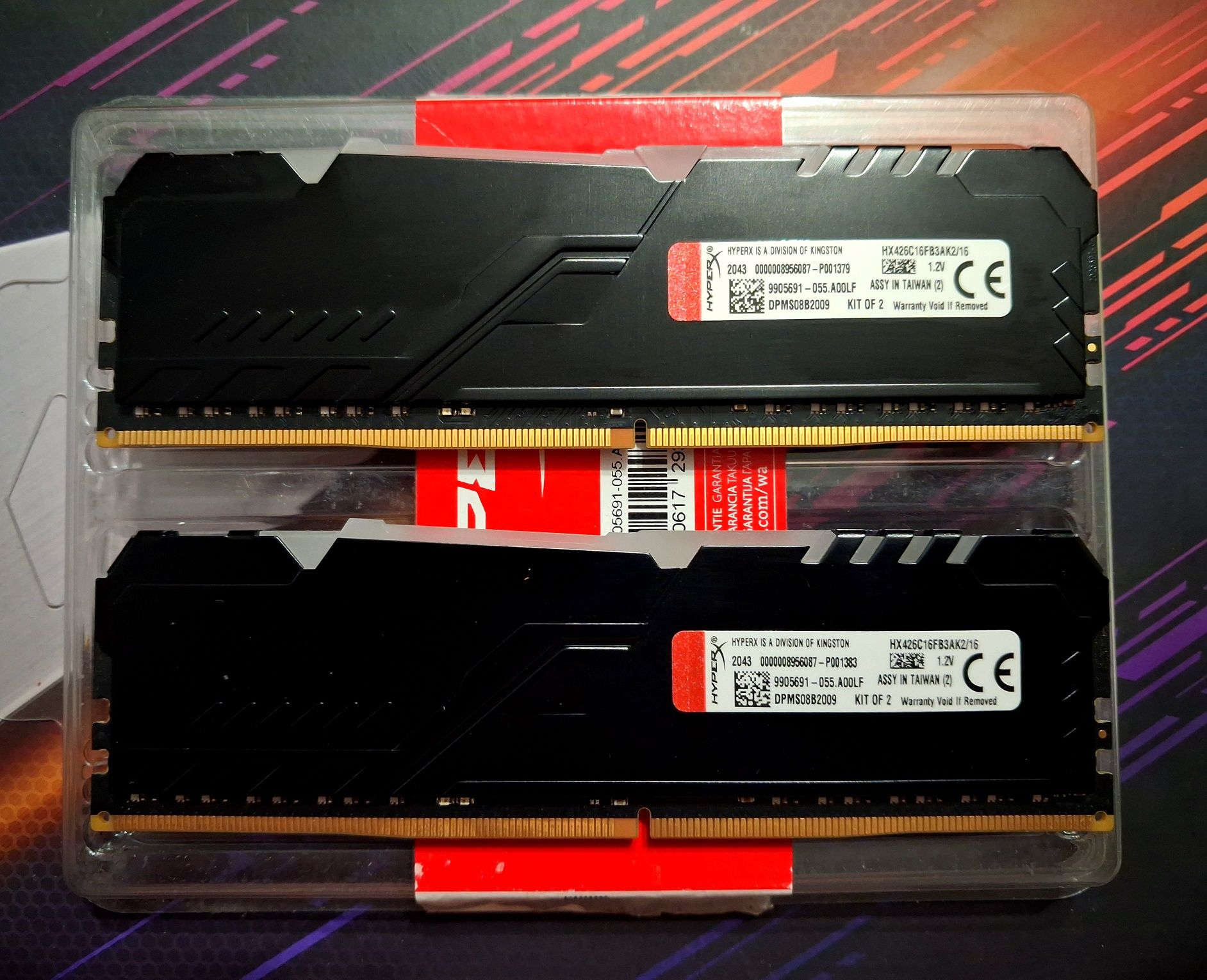 DDR4 16Gb RGB C16 HyperX FURY 2x8Gb оперативная память ОЗУ