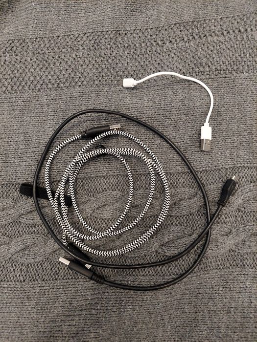 Trzy kable USB - micro USB, zestaw 1.5 m