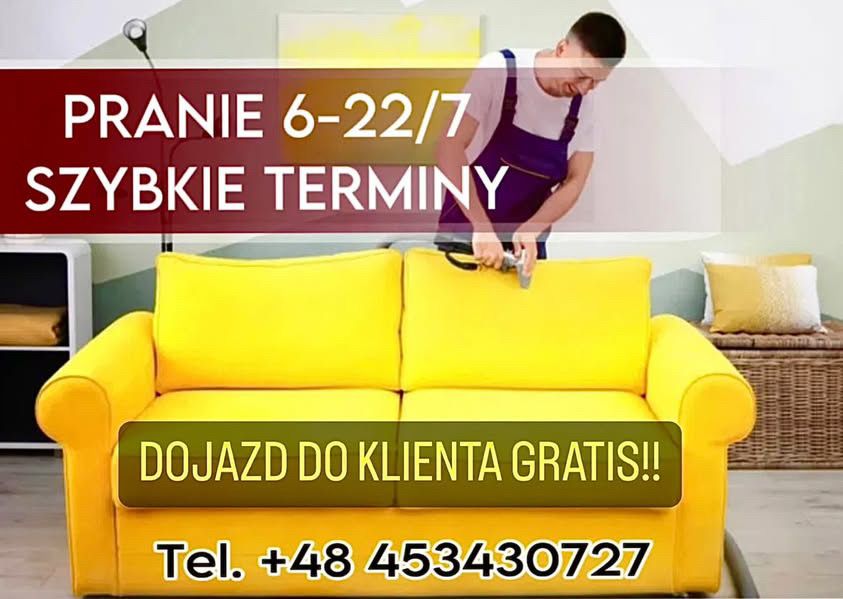 Pranie Tapicerki Sof Kanap Foteli Krzeseł Wersalki Materaca Wykładziny