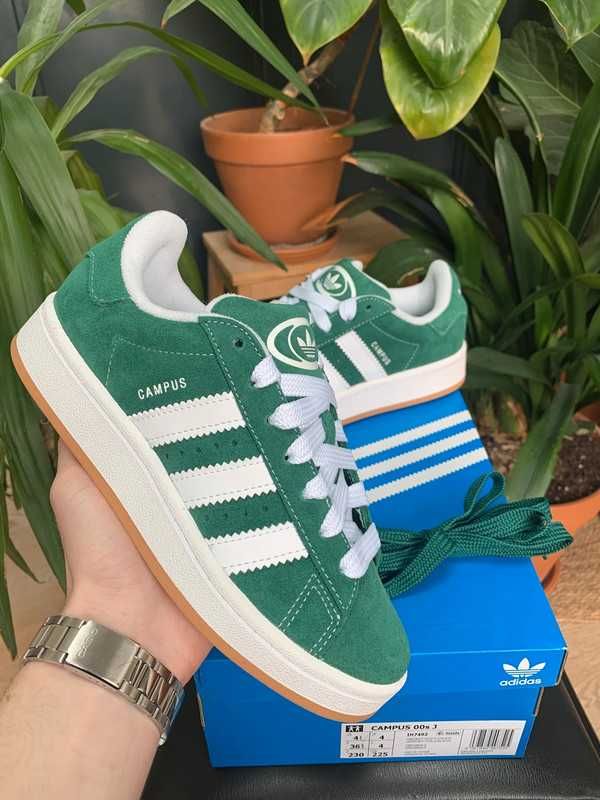 Adidas Campus 00s dark green cloudy white 36