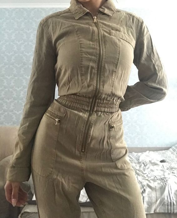 Комбинезон хаки натуральная ткань