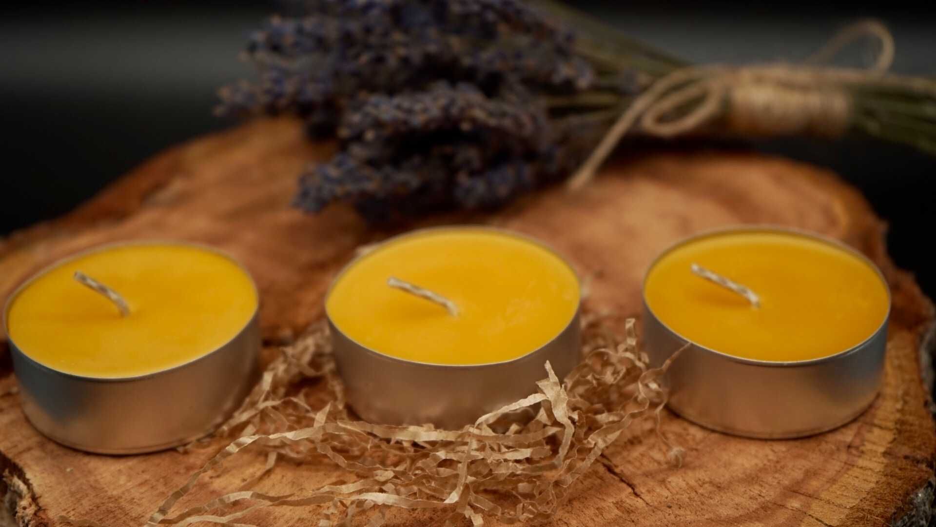 Świeca Tealight z wosku pszczelego duża