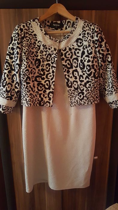 Sukienka i bolerko roz.44, kryształki, elegancki zestaw,idealny