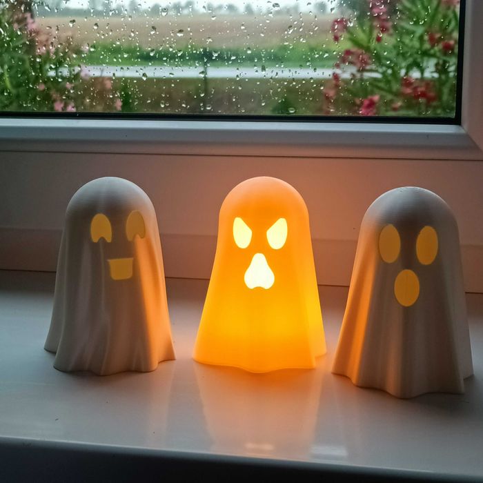 3x Figurka Ducha Dekoracja na Hallowen 10cm LED Dekoracja Ozdobna