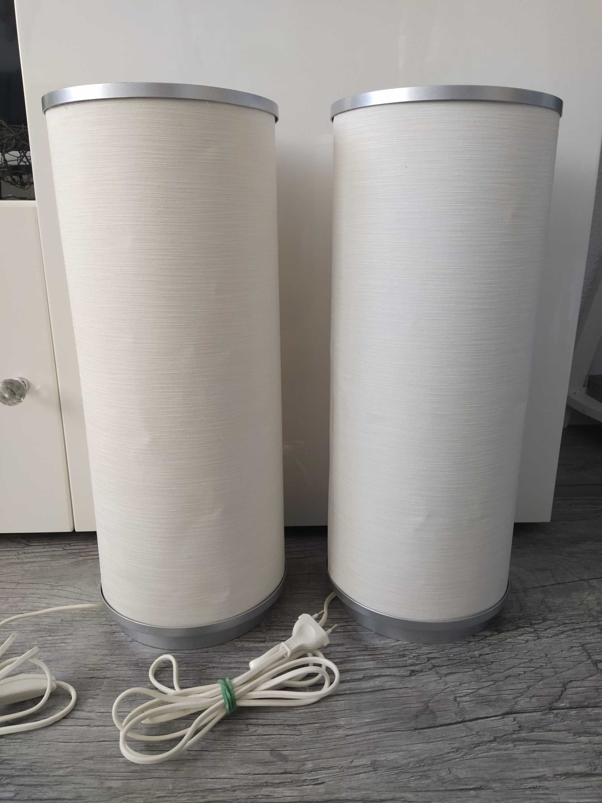 Lampa stołowa biało szara tuba IKEA VIDJA 48cm x 2szt.