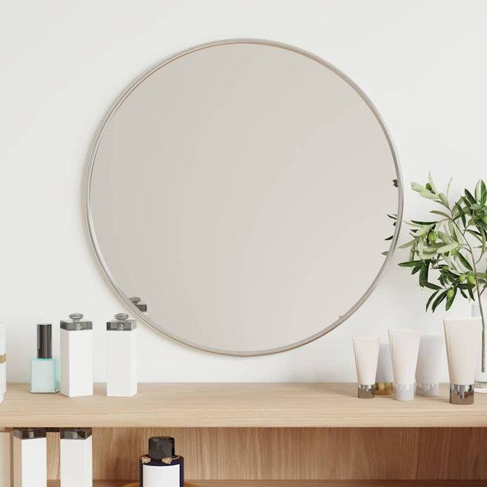 Vidaxl Lustro Ścienne, Srebrne, Ø 40 Cm, Okrągłe