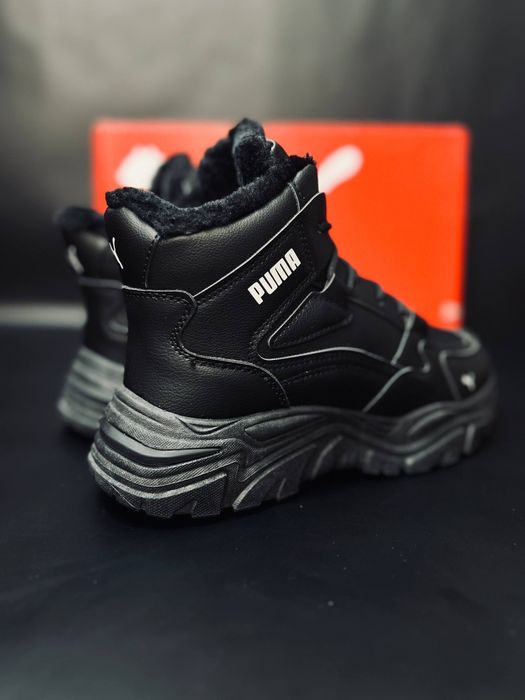 Женские кроссовки Пума Черные зимние кросівки жіночі пума зимові