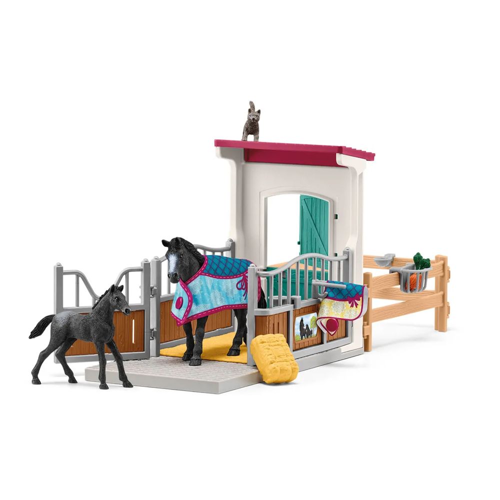 Стойло с кобылой и жеребенком Schleich Шляйх 42611