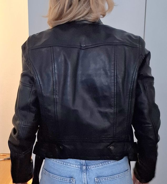 Casaco pele estilo Biker