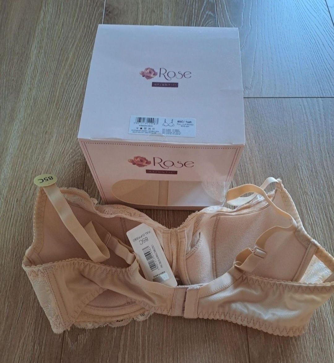 Biustonosz Atlantic, rozmiar 85C, full cup, kolor beżowy