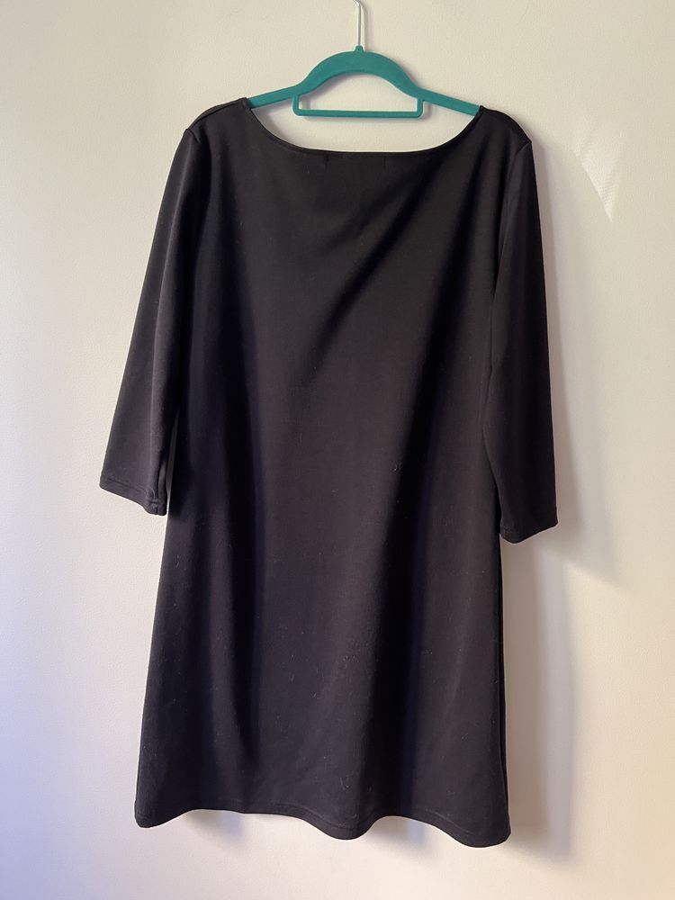 Granatowa sukienka z lezka z przodu Sultex roz. 42 / XL