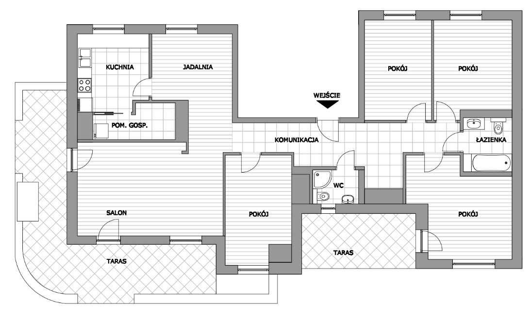 Gdynia Grabówek, wynajem, umeblowane mieszkanie 5-pokojowe, 125 m.kw.