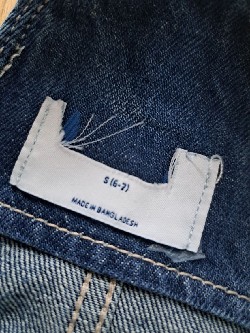 Pepco krótkie spodenki ogrodniczki jeans jeansowe rozmiar 128 cm lato