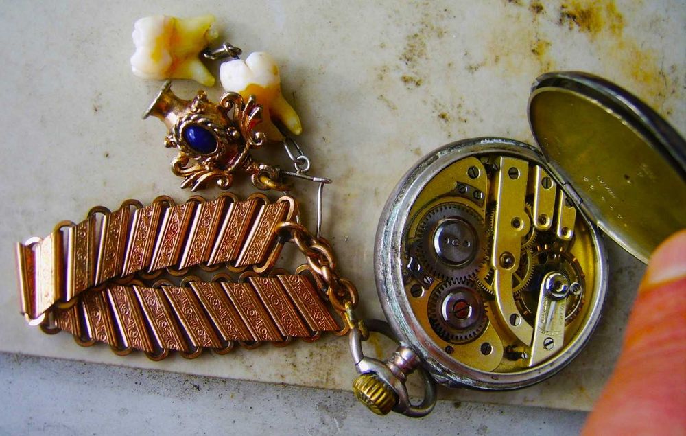 Przeklęty Srebrny Zegarek Ludzkie Zęby z Opuszczonego Szpitala Psych.