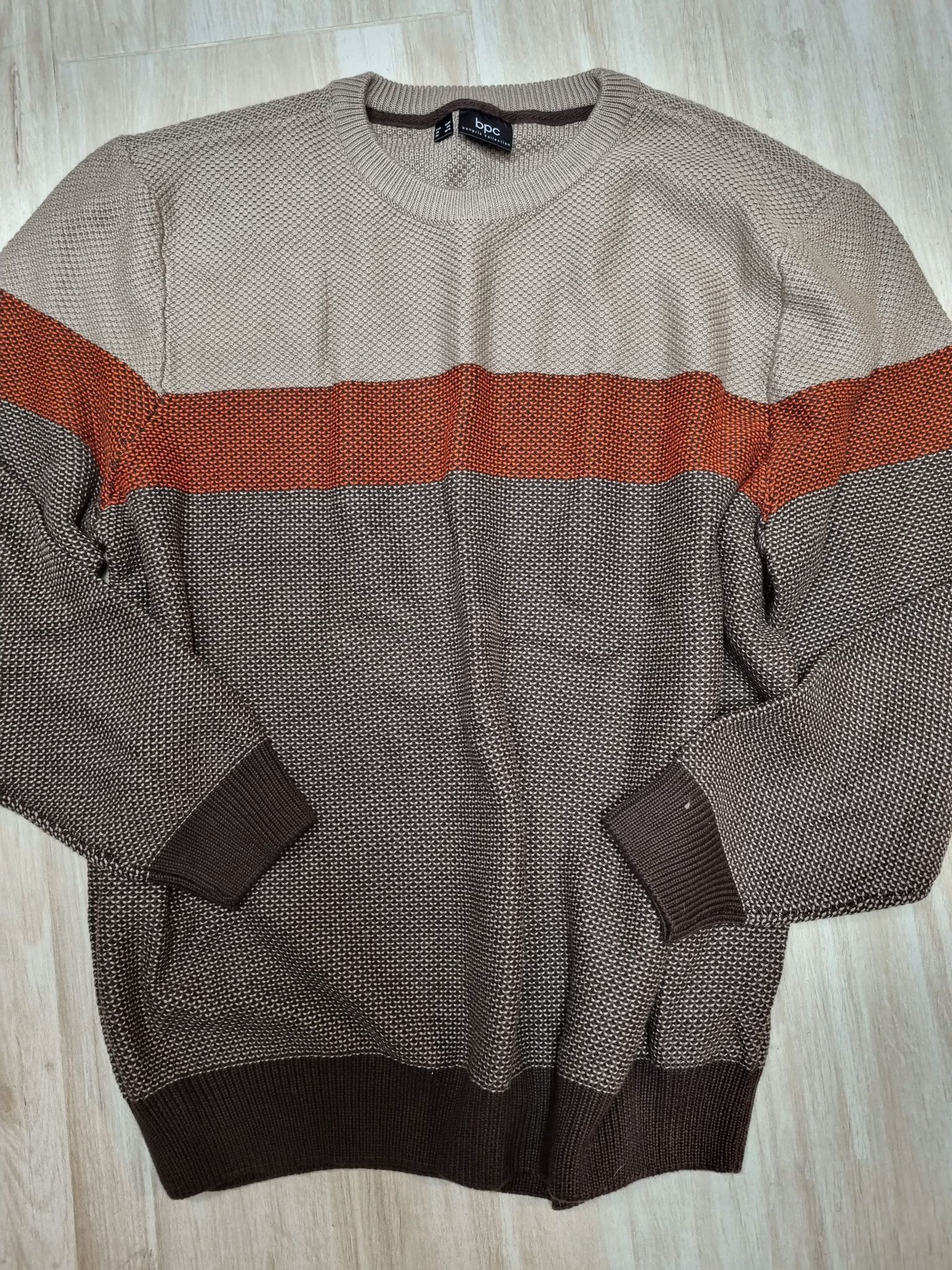 B.P.C sweter męski melanż brązowy 3XL