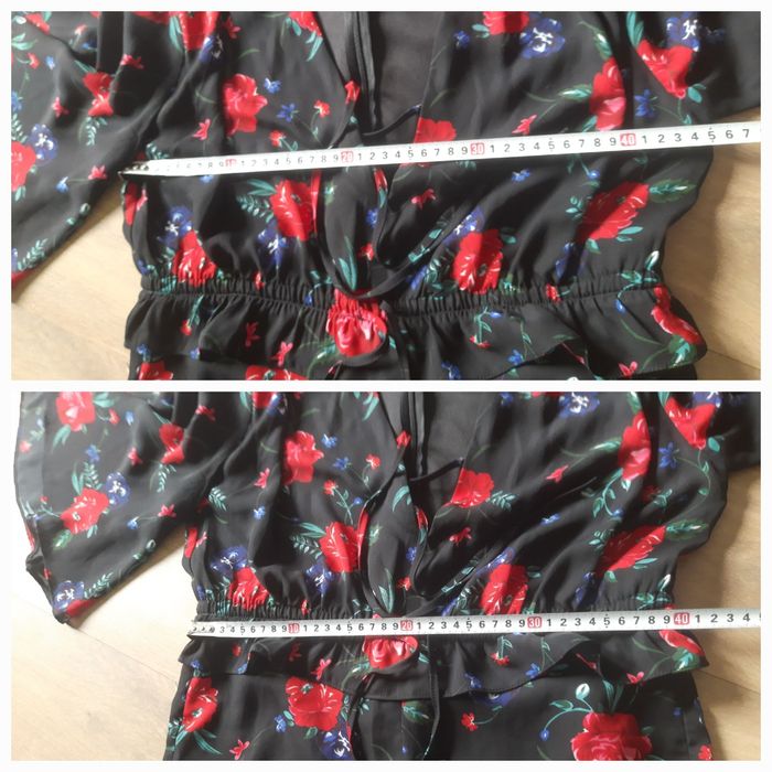 Kombinezon kwiaty wzorzysty elegancki wizytowy 38 M