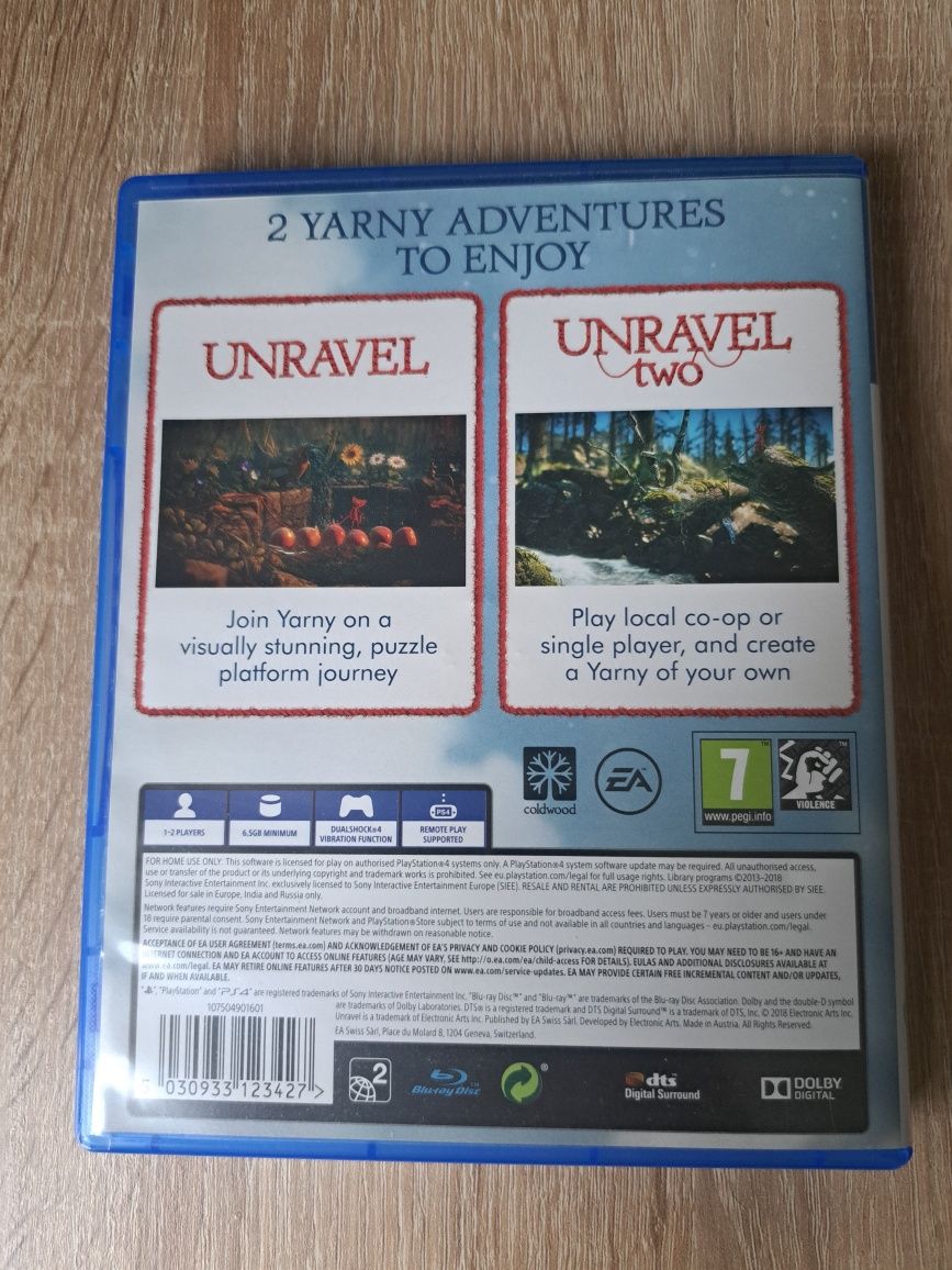 Unravel Yarny Bundle Ps4 Ideał 3xA ! UNRAVEL , Unravel 2