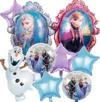 Balony foliowe Frozen Kraina Lodu Elza Anna Olaf urodziny zestaw 9 szt