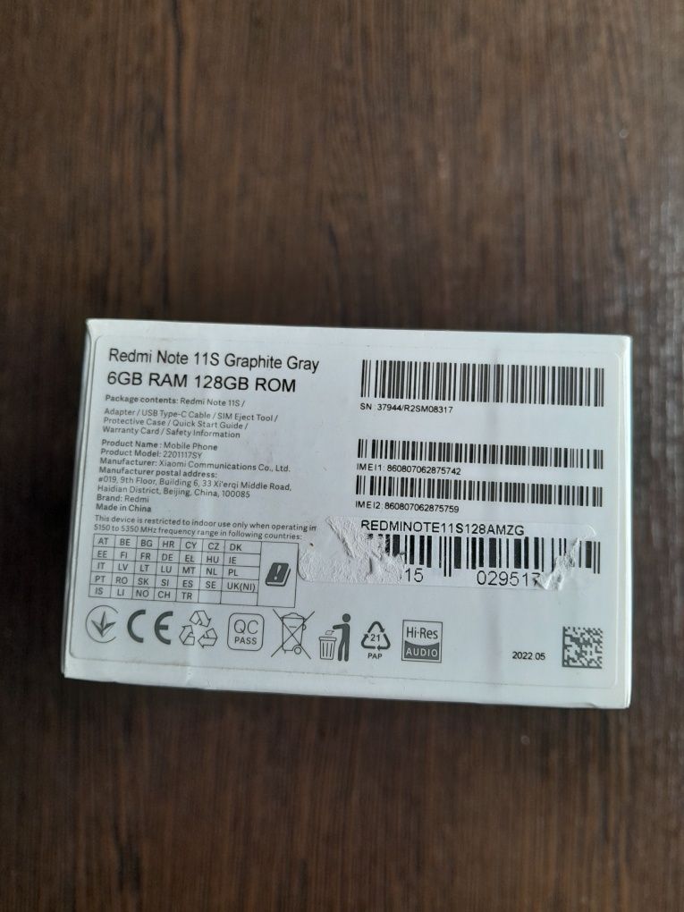 Смартфон Xiaomi Redmi Note 11S 6/128GB NFC Graphite Gray