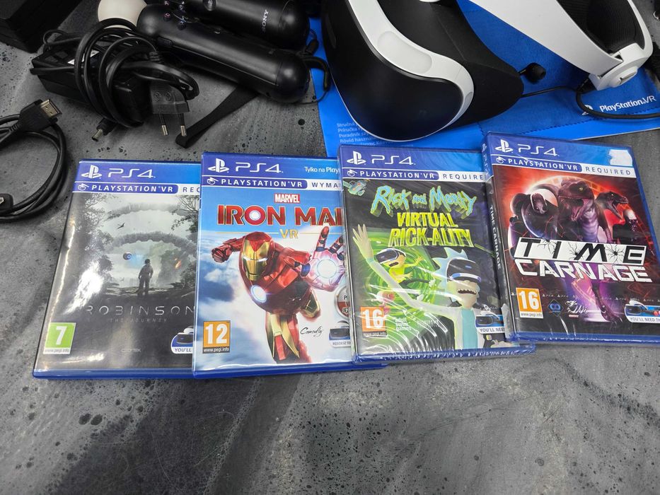 NA BOGATO Konsola PS4 500GB Gogle VR 2x Move Kamera 4 gry VR Gwar 6