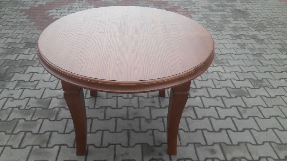 Stół okrągły do salonu 130cm x 330cm rozkładany 8 Nóg lakierowany