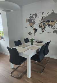 Biały stół rozkładany 160-310cm+ 6 krzeseł AGATA MEBLE