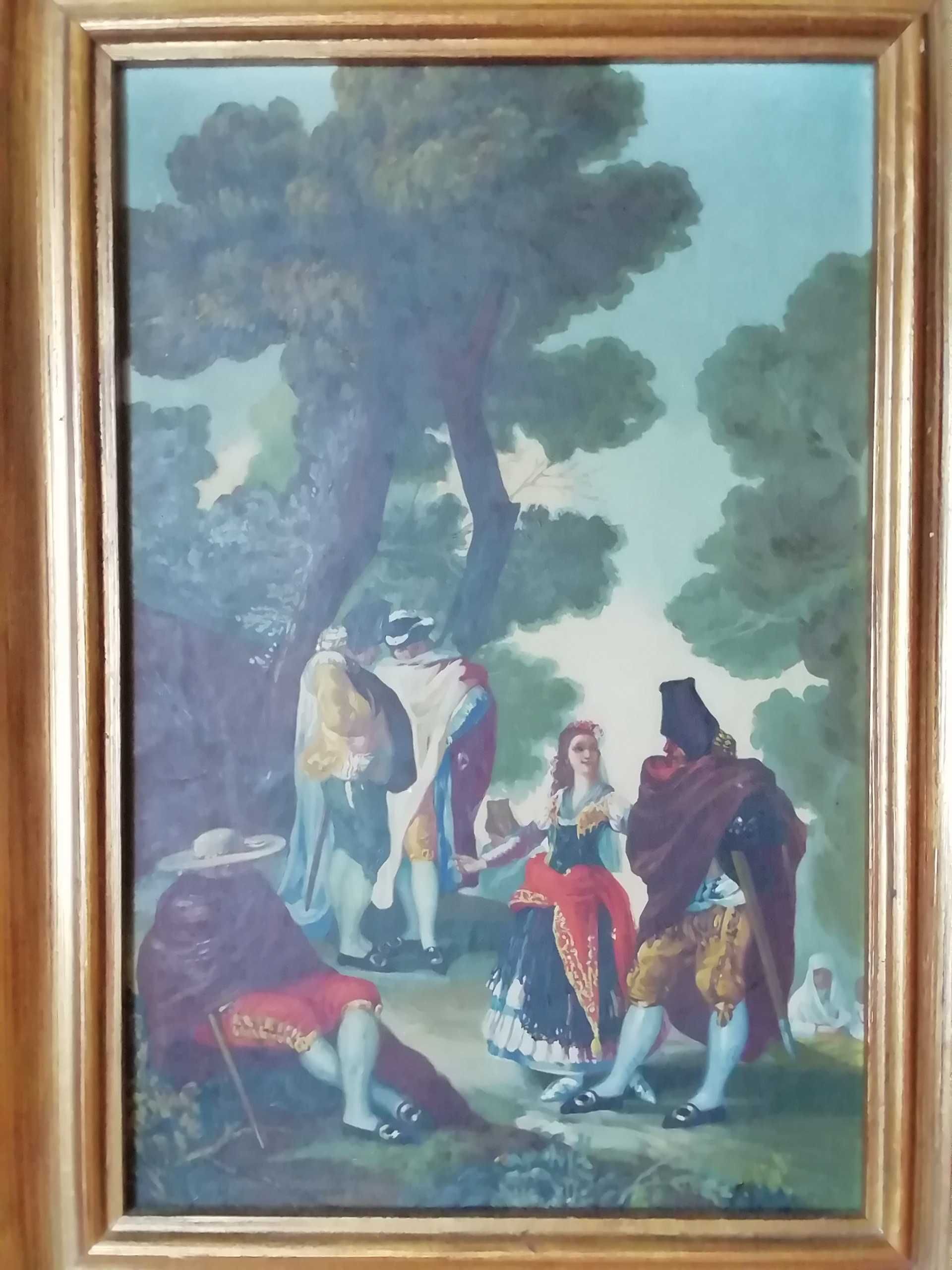 Obraz scena rodzajowa , olej tektura lub deska w ramach
