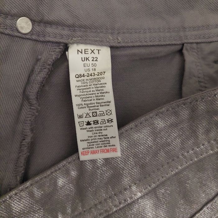 Джинсова довга спідниця,  металік, батал , 22 розмір, срібна спідниця