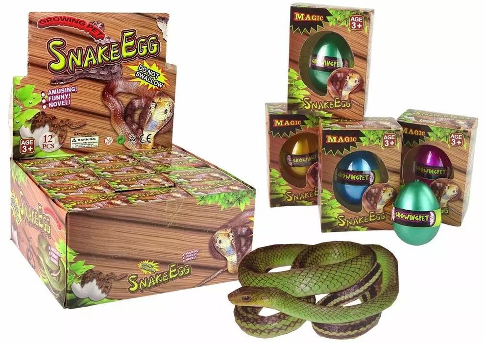 Wykluwające się rosnące magiczne jajko Węże 6cm. Leantoys