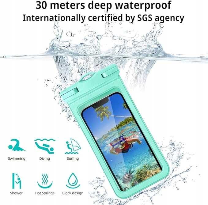 Wodoodporne etui na telefon 7,2" CACOE przezroczyste uniwersalne 2szt