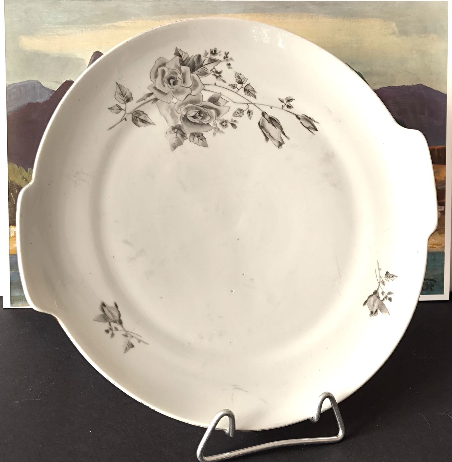 Patera z garnituru deserowego Chodzież róże piękna stara porcelana