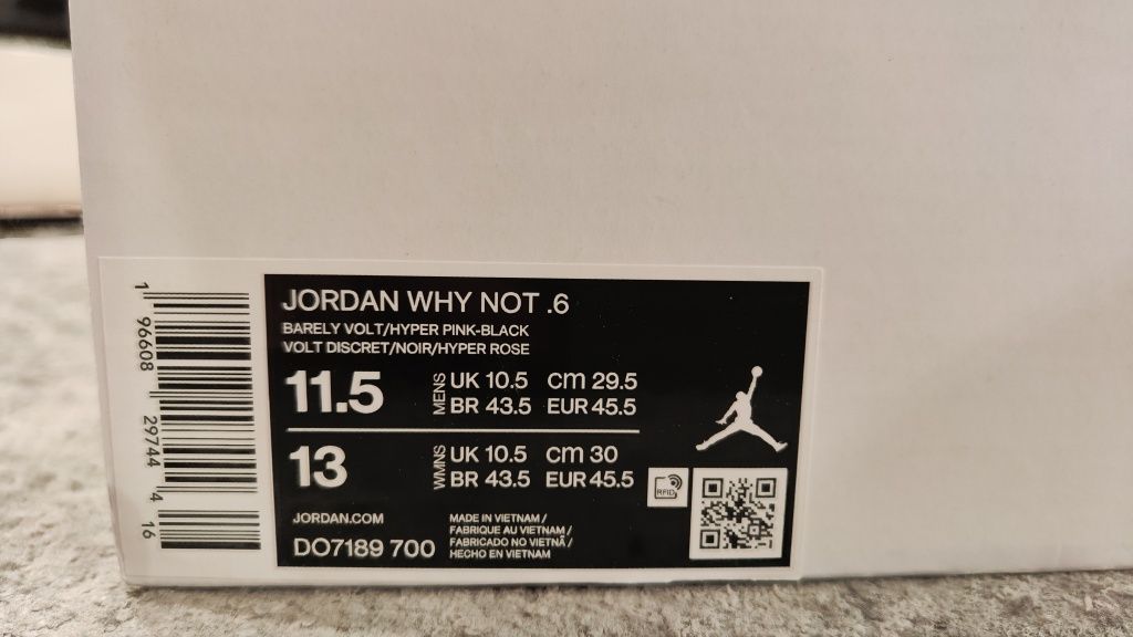 Buty Air Jordan Why Not 6 zielone rozm 45.5 29.5cm