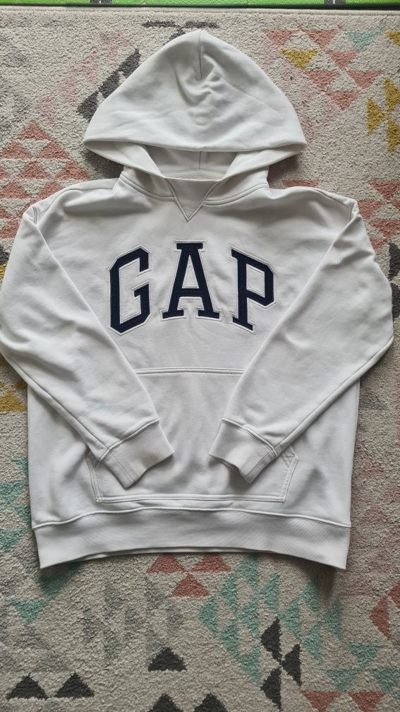 Bluza GAP z kapturem biała 150 12 lat