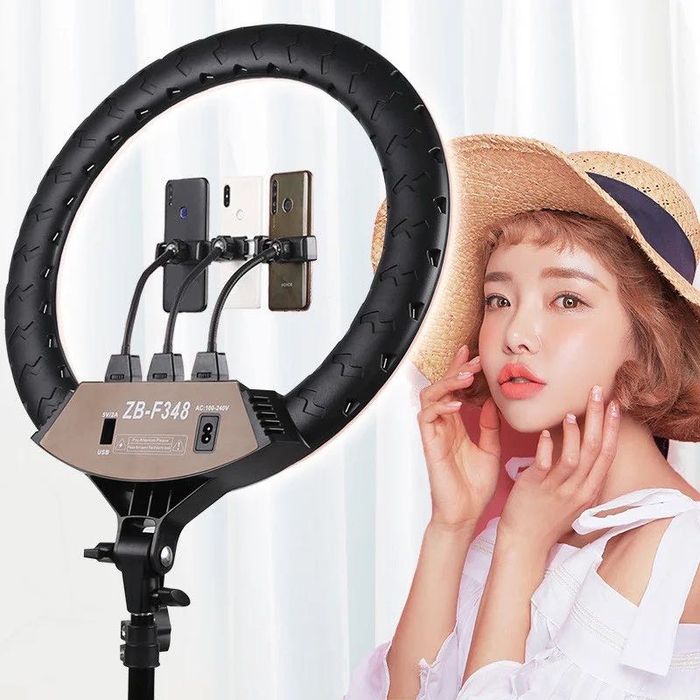 Кольцевая LED лампа RING LIGHT ZB-F448 диаметром 55см с пультом