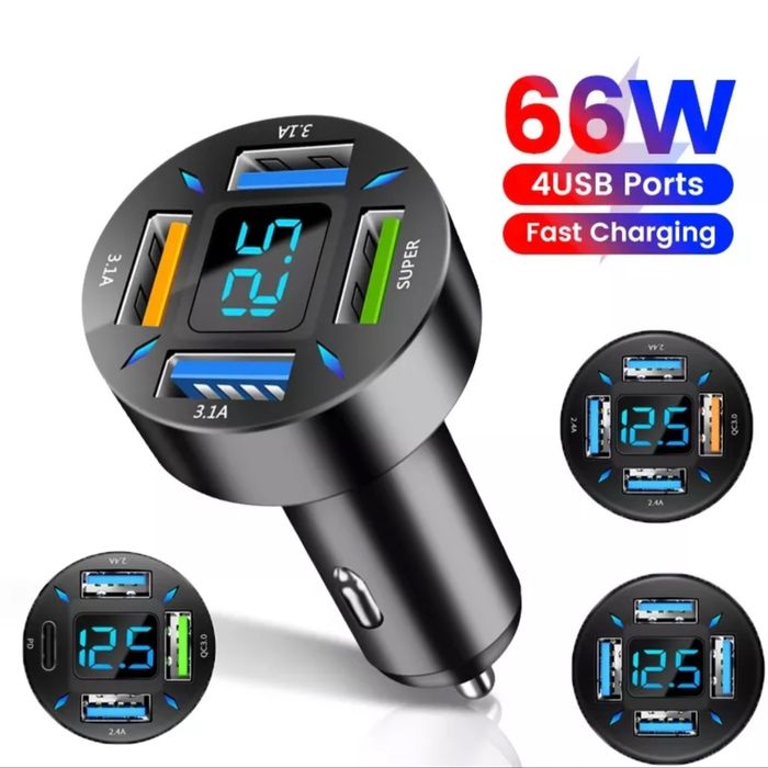 Carregador/66W USB/Isqueiro/Conersor 12/5v