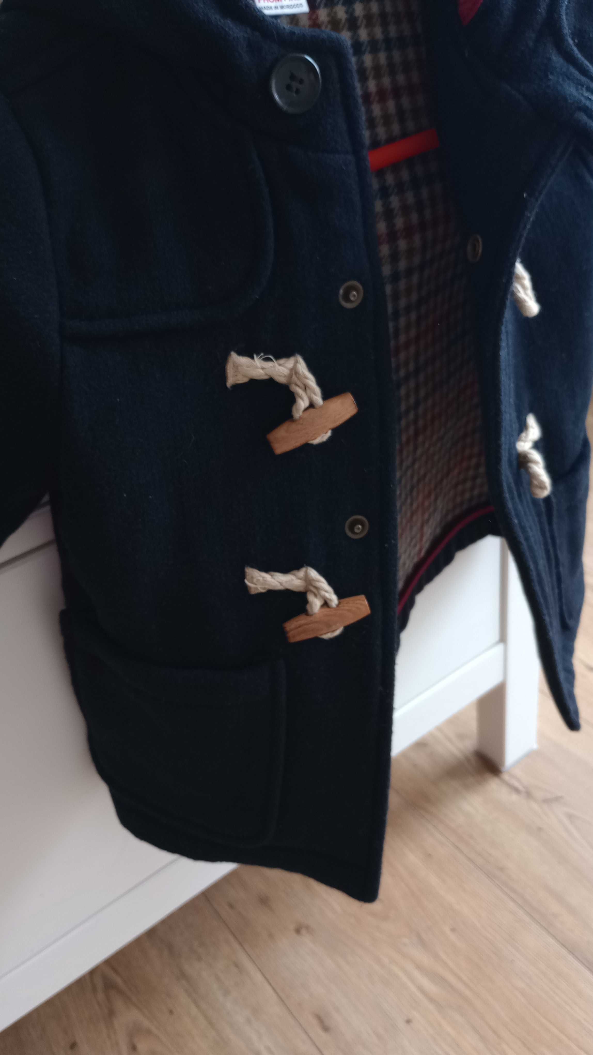 Płaszczyk Zara, 24-36 miesięcy, 50% wool, granatowy na wiosnę