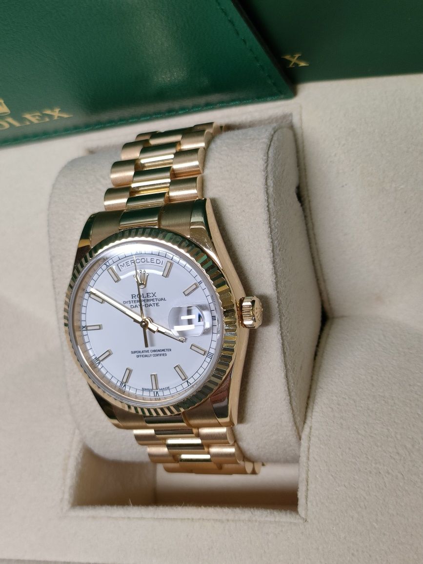 Rolex Day Date "President" 36mm Yellow Gold White Dial