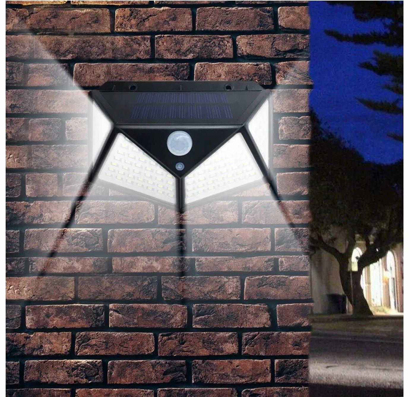 2 x Lampa solarna 100 led z czujnikiem ruchu i zmierzchu