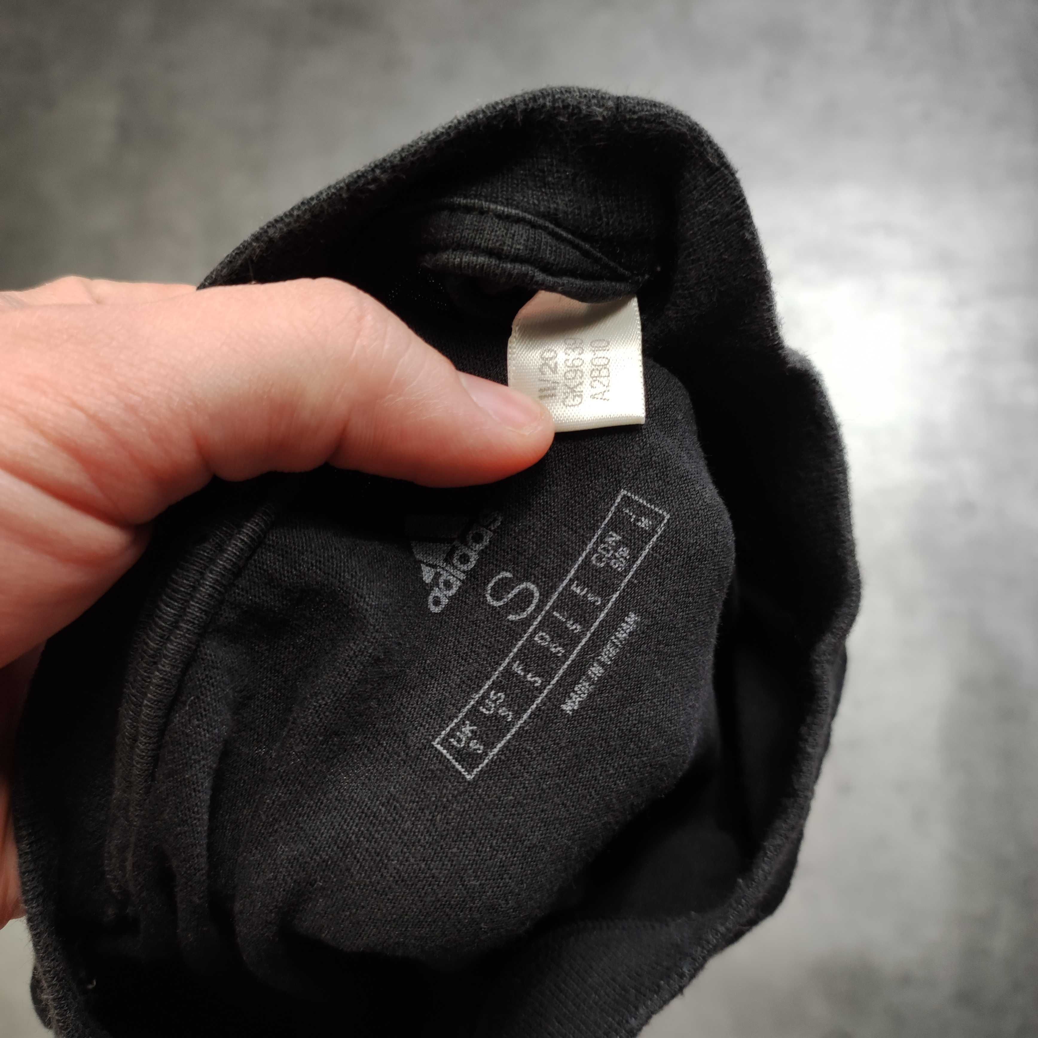 MĘSKA Koszulka PREMIUM Adidas Casual Czarna Bawełna Małe Logo Clima