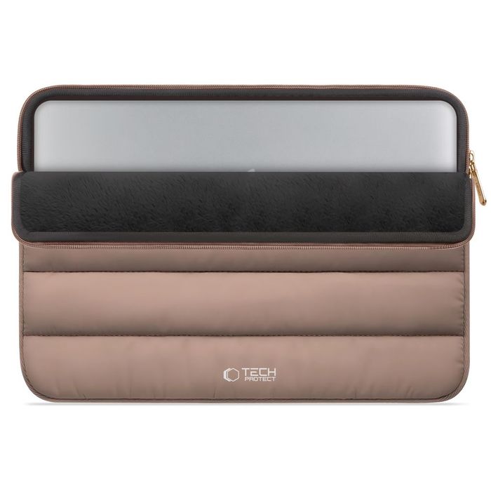 Etui TECH-PROTECT Fluffy DO laptopa 15-16" Miękka Wyściółka Orzech