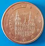 1 Cêntimo de 2008 de Espanha, Santiago Compostela