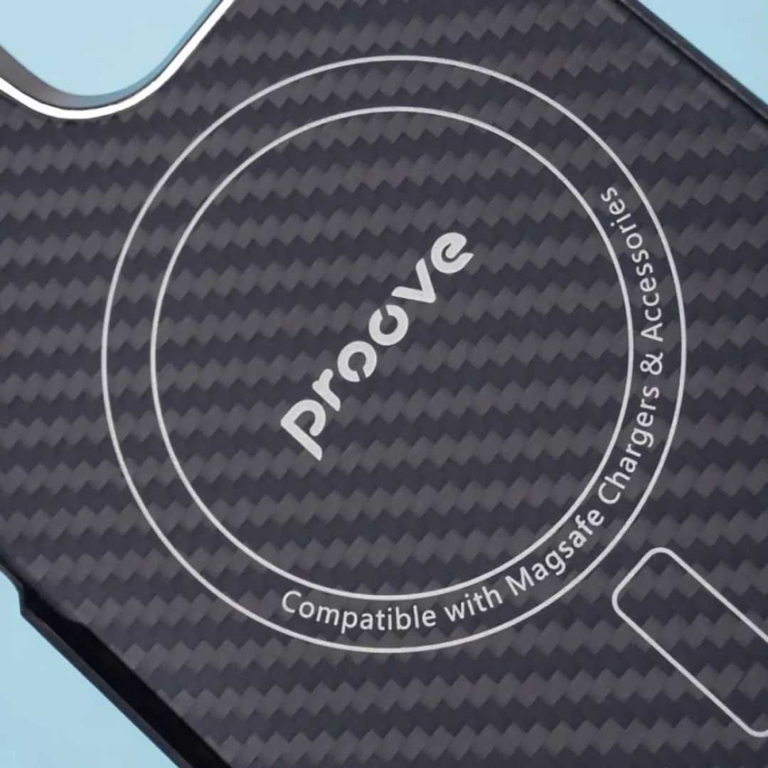 Карбоновый чехол Proove Carbon with MagSafe iPhone 16, Pro, Max, Plus