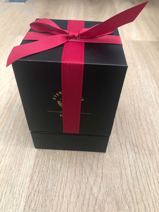 Zakonserwowana róża w pudełku ozdobnym, różowa